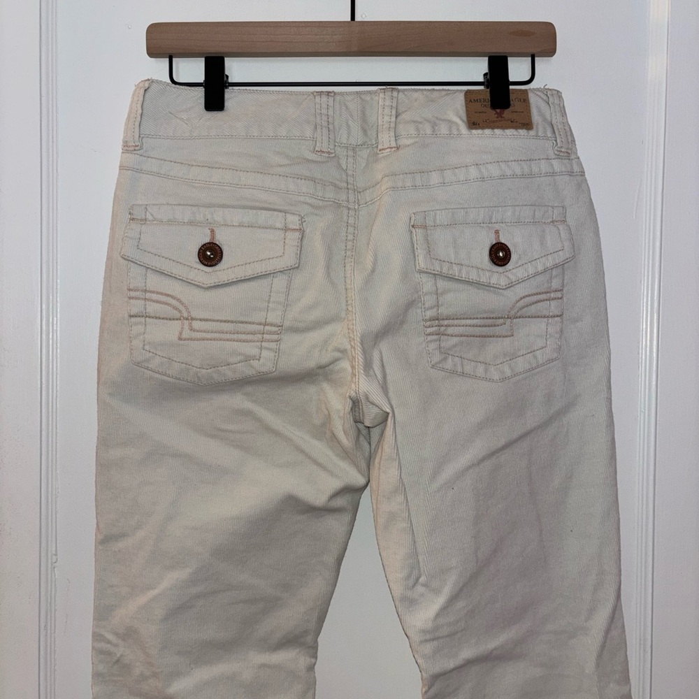 Vintage Y2K American Eagle Corduroy Mid-Rise White Pants - Picture 6 of 13